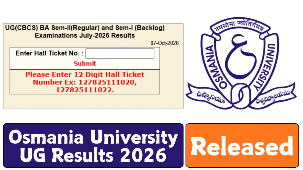 Osmania University UG Results 2026