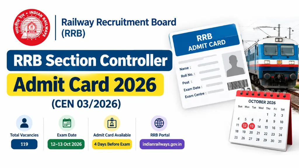 RRB Section Controller Admit Card 2026